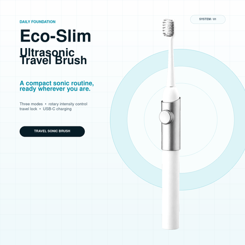 Eco-Slim Ultrasonic Travel Brush