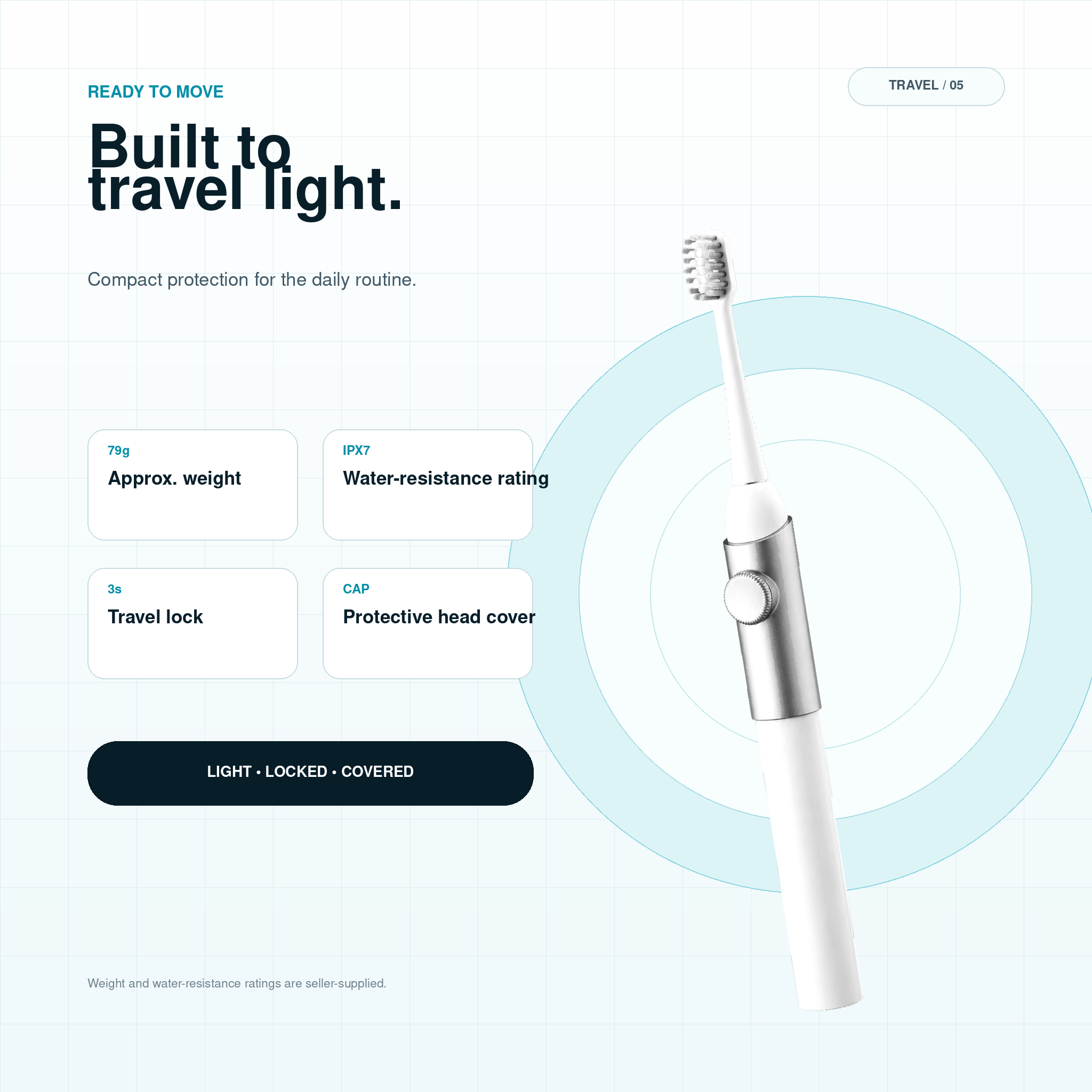Eco-Slim Ultrasonic Travel Brush