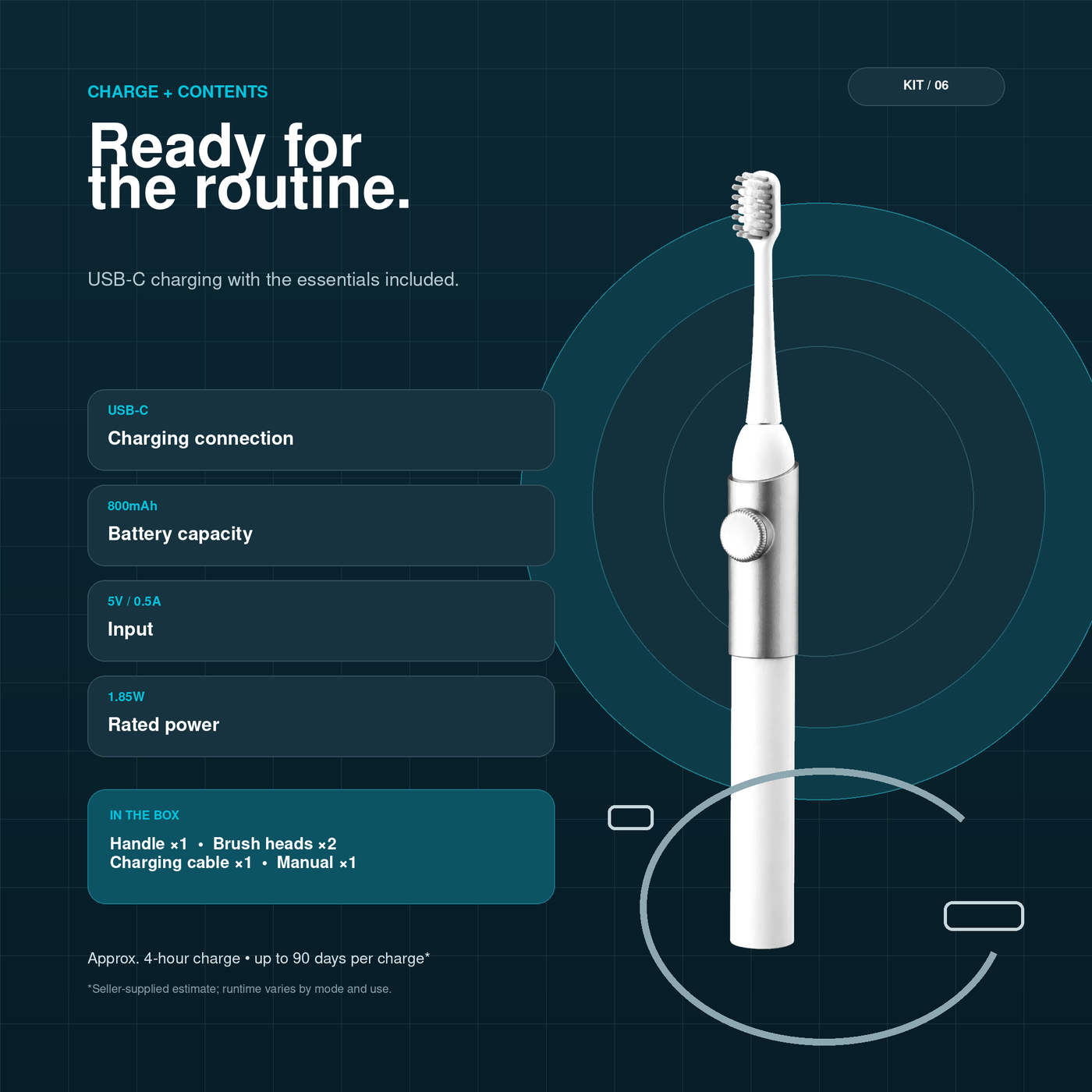 Eco-Slim Ultrasonic Travel Brush